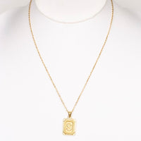 Gold Initial Card Pendent Necklaces