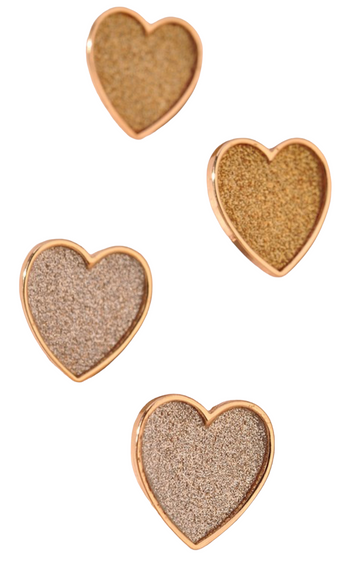 Yours Truly Heart Metallic Post Earrings 2 Color Options