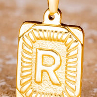 Gold Initial Card Pendent Necklaces