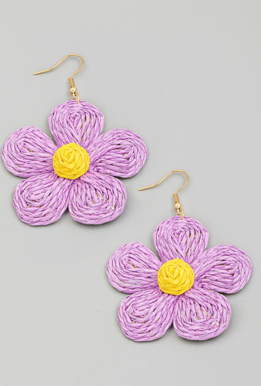 Braided Flower Drop Earrings