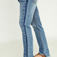 KIDS Stone Wash Fray Ankle Jeans