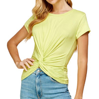 Lime Twisted Knot Detail Top