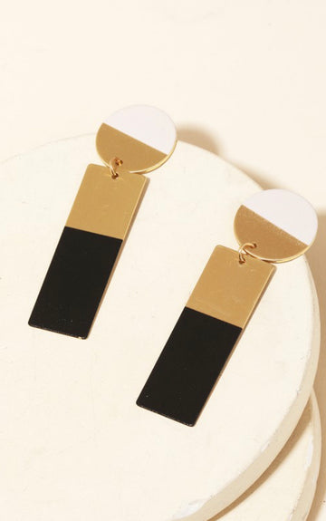The Roxy Two Tone Rectangle Earrings