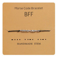 Morse Code Silver Beaded Bracelet