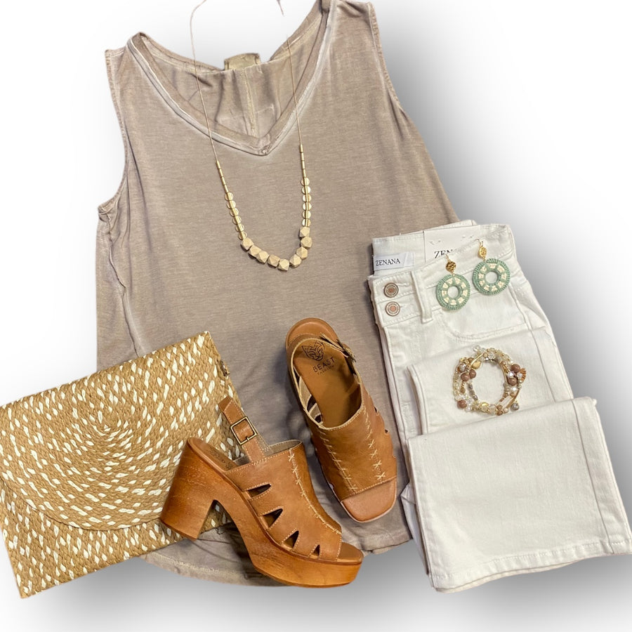 MochaBare V-Neck Tank