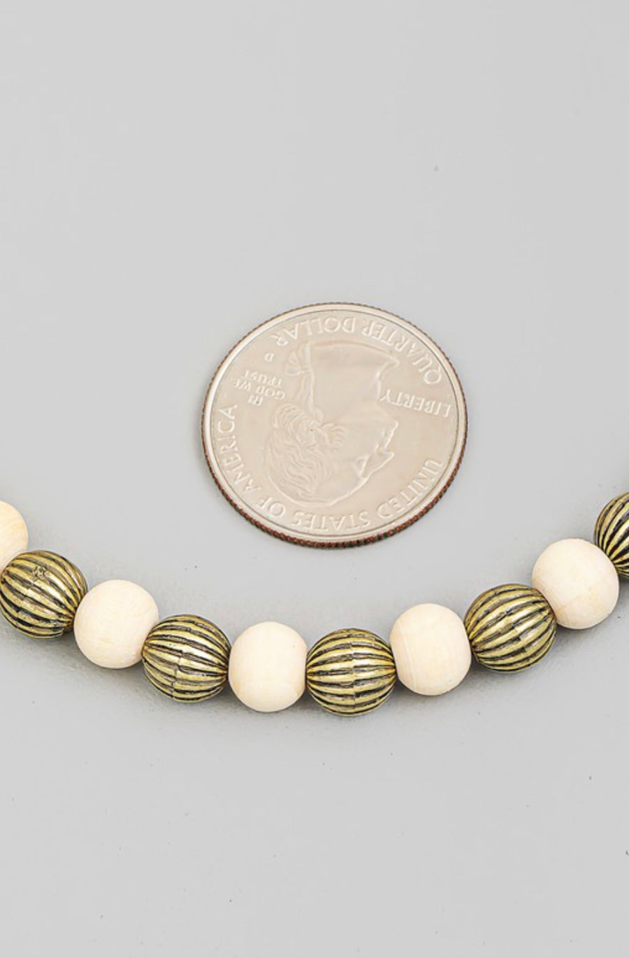 Ivory Two Tone Ball Beaded Necklace