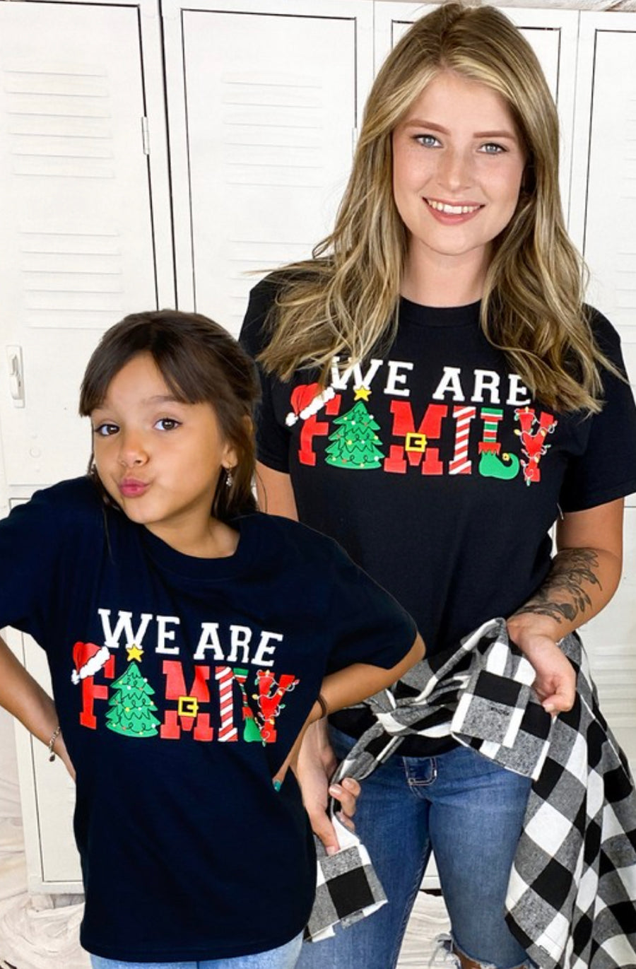 DOORBUSTER KIDS We Are Family Holiday T Shirt