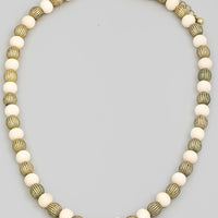 Ivory Two Tone Ball Beaded Necklace