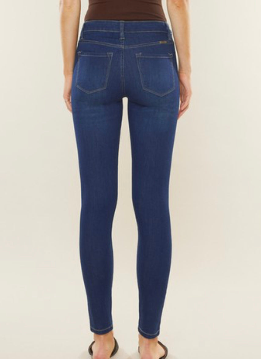 KanCan 9in Mid Rise Dark Wash Super Skinny