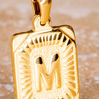 Gold Initial Card Pendent Necklaces