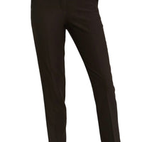 The Mindy Black Woven Ankle Trouser Pant