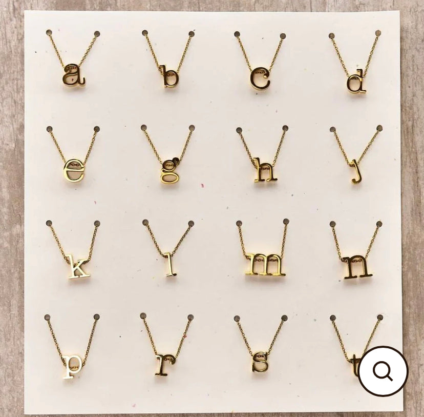 Spice Lowercase Gold Initial Necklace