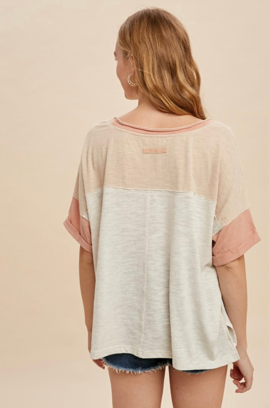 PLUS The Jenny Peach Color Block Tee