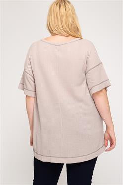 PLUS The Aria Stone Thermal Knit Top