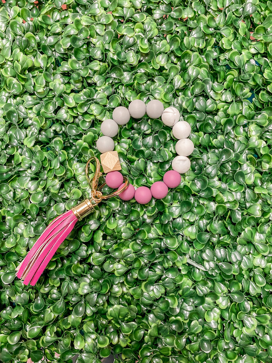 The Ellie Silicone Beaded Key Ring Keychain