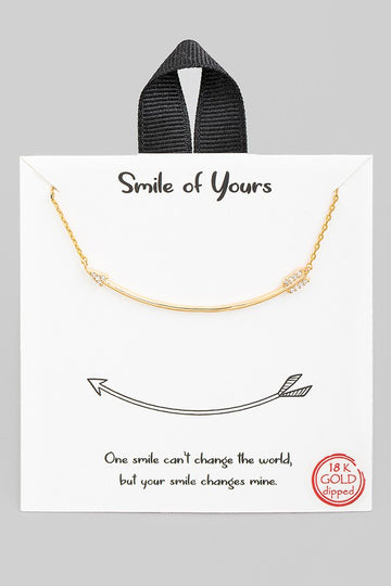 Smile of Yours Curved Arrow Necklace