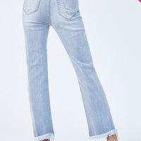 PLUS The Lauren Super High Rise Light Wash Distressed Denim