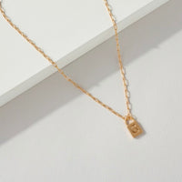 Dainty Initial Lock Necklaces