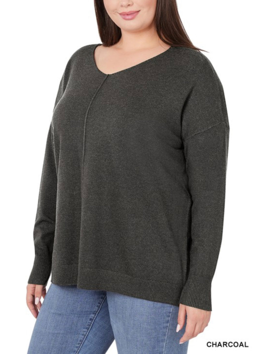 PLUS The Bella Charcoal Buttery Soft Sweater