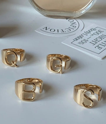 Gold Adjustable Initial Rings