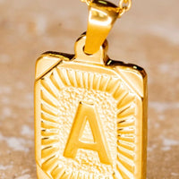 Gold Initial Card Pendent Necklaces