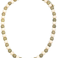 Ivory Two Tone Ball Beaded Necklace