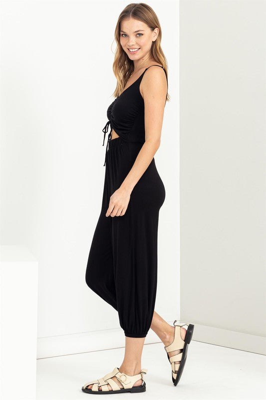 Daydreaming Black Ruched Jumpsuit