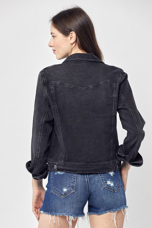 Risen Black Classic Vintage Jean Jacket